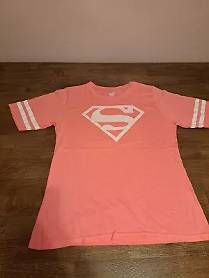 Buy Superman T Shirt Black Striped Short Sleeve Super Hero Comics Classic 21X26 • 18.94£