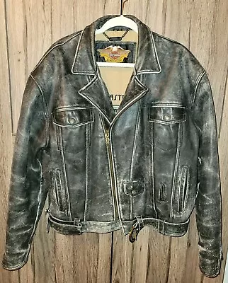 Buy Harley Davidson Leather Jacket Metal Masterpieces Men's Large • 165.37£
