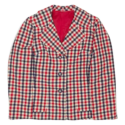 Buy Blazer Jacket Red Check Womens S • 28.99£