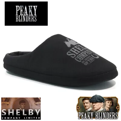 Buy Mens Peaky Blinders Shelby Slippers Novelty Warm Comfort Fleece Winter Mule Size • 11.95£