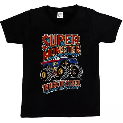 Buy 1Tee Kids Boys Super Monster, Truck Of Steel  T-Shirt • 5.99£