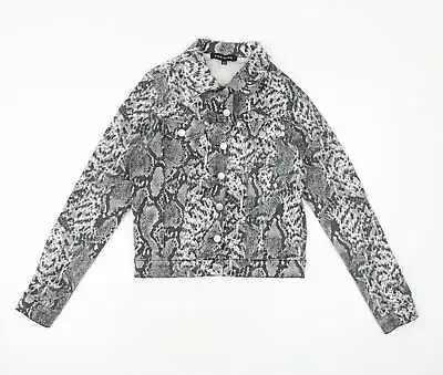 Buy Parisian Womens Grey Animal Print Jacket Size 8 Button - Snake Pattern • 6.75£