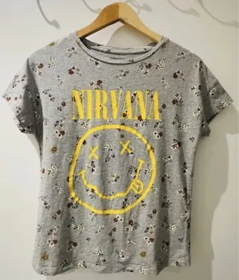 Buy Nirvana T Shirt Rock Band Merch Tee Ladies Size XS Kurt Cobain Dave Grohl • 18.50£