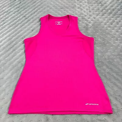 Buy Brooks Shirt Womens Medium Pink V Neck Tank Top Reflective Running Equilibrium • 13.96£
