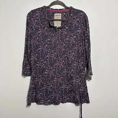 Buy Mantaray Ladies Top  T-Shirt Purple Size 16 100% Cotton  3/4 Sleeve • 12£