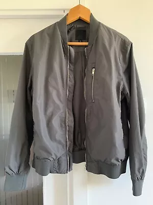 Buy H&M Mens Grey Bomber Jacket Four Pockets Size M. Excellent Condition • 21.99£