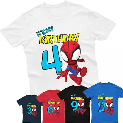 Buy It's My Birthday T-Shirt Superhero Children Celebration Personalise BoysKids Tee • 7.99£