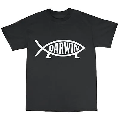 Buy Charles Darwin Evolution Fish T-Shirt Premium Cotton Atheist Christian Atheism • 14.97£