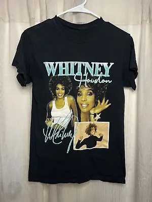 Buy Whitney Houston Womans Black Graphic Tee Size Small • 2.37£