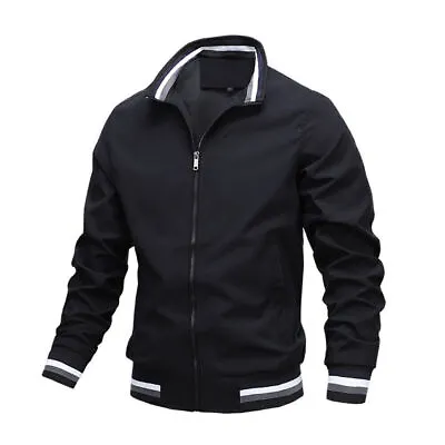 Buy Mens Classic Retro Bomber Jacket Casual Scooter Zip Up Coat Outerwear Tops UK • 16.19£