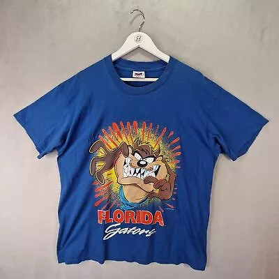 Buy Taz Looney Tunes Florida Gators NCAA Football T Shirt XL Blue Vintage 1993 Tee • 69.99£