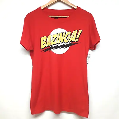 Buy Bazinga Shirt Men's Extra Large Red The Big Bang Theory Unisex Short Sleeve • 14.99£