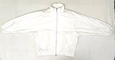 Buy Vintage Bomber Style Jacket W/ Pleats SIZE M By DUMAS White 80s 90s Zip • 15.99£