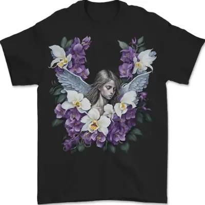 Buy Orchid Angel Gothic Goth Mens T-Shirt 100% Cotton • 8.47£