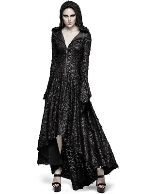 Buy Punk Rave Womens Jacket Dress Cloak Long Black Hooded Gothic Witch Occult • 65.99£