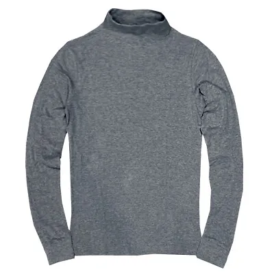 Buy Mens Long Sleeve T Shirt Turtle Neck Plain Casual Rib Funnel Winter Top M To 3XL • 8.97£
