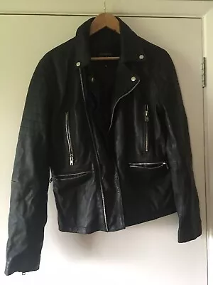 Buy Barneys Original Sheep Leather Jacket With Zip And Press Stud Detail • 10£