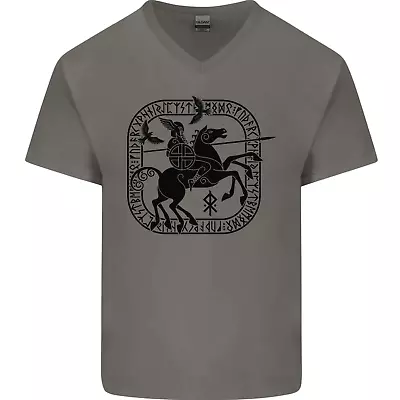 Buy Odin Wotan Vikings Valhalla Norse Mythology Mens V-Neck Cotton T-Shirt • 9.99£