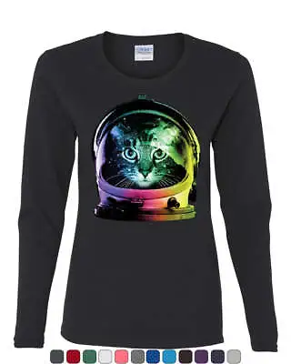 Buy Space Cat Long Sleeve T-Shirt Astronaut Kitten Neon Galaxy • 29.25£