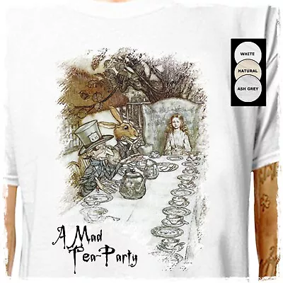 Buy T-Shirt (NATURAL - SMALL): Mad Hatter Tea Party / Alice In Wonderland Rackham • 11.75£