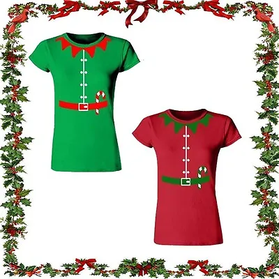 Buy Christmas Elf T-Shirt Top Tee Ladies Fit Fancy Santa Xmas Novelty Mens Women New • 7.99£