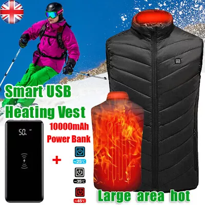 Buy Electric Heated Jacket Vest Warm Gilet Winter USB Women Men Heating Coat Thermal • 28.49£