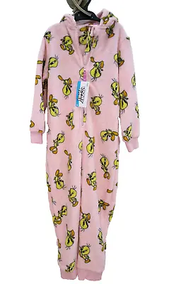 Buy M & S Kids All In One Fleece Jumpsuit Pyjamas With Hood  Age 7/8 Looney Tunes • 11.99£