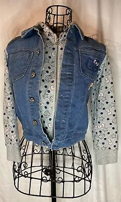 Buy Hello Kitty Denim And Cotton Hoodie Jacket Size 6X And Silver Tone Necklace • 18.94£