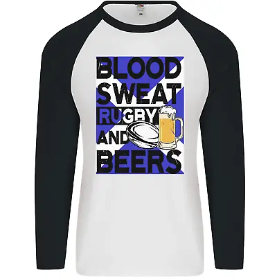 Buy Blood Sweat Rugby And Beers Scotland Funny Mens L/S Baseball T-Shirt • 9.99£