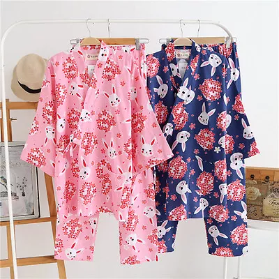 Buy Rabbit Cherry Blossom Ladies Japanese Chinese Kimono Pyjamas Pajamas Set Ladpj92 • 16.99£