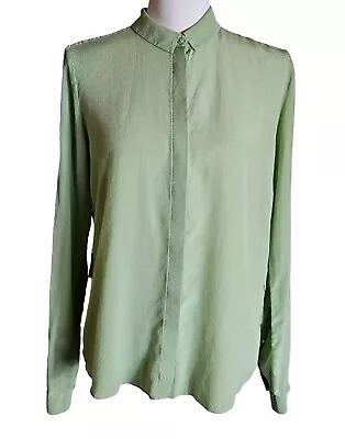 Buy & Other Stories Sage Green 100% Silk Shirt Size 8 Medium Button Up Work Office  • 38.58£