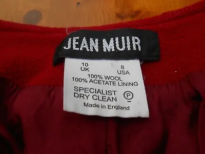 Buy Jean Muir Jacket UK 10 Dark Red Wool Vintage • 19.99£