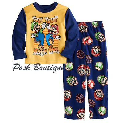 Buy Super Mario Pajamas PJ Pants T Shirt Set Switch Video Game 8 10 M Bros. Boys NWT • 14.33£