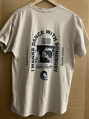 Buy Boohoo Whitney Houston Top Wanna Dance With Somebody Back Print Shirt Beige M • 9.99£