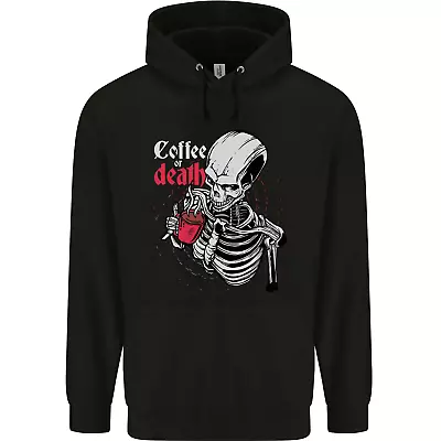 Buy Coffee Or Death Skull Mens 80% Cotton Hoodie • 24.99£