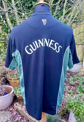 Buy Guinness Official Merchandise Medium Black Rugby Polo Shirt Dublin Ireland • 7.99£
