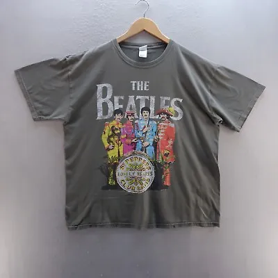 Buy The Beatles T Shirt XL Grey Sgt Pepper Lonely Heart Club Short Sleeve Cotton • 9.99£