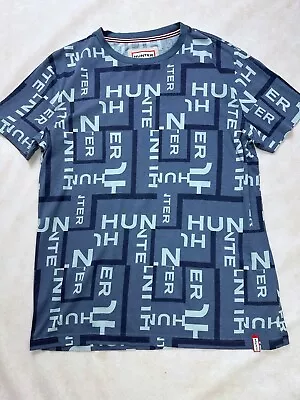 Buy Hunter Size Medium Logo White Blue T-Shirt Top • 24.99£