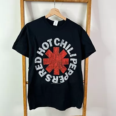Buy Red Hot Chili Peppers Shirt Mens Medium RHCP Circle Logo Graphic Black 2011 • 12.61£