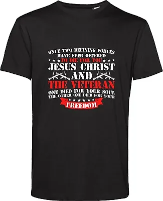 Buy Jesus Christ And The Veteran T Shirt Remembrance Day Veterans UK Armed Force Top • 9.99£
