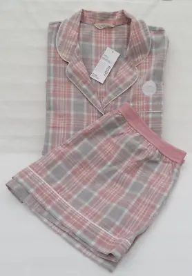 Buy Ladies Marks & Spencer Pink Mix Check Short Pyjamas With Cool Comfort Size 18 • 16.50£