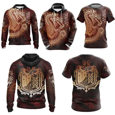 Buy Monster Hunter 3D Hoodies Top T-Shirts Cosplay Adult Sweatshirts Jacket Costumes • 9.60£