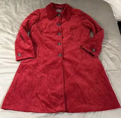 Buy M&S Marks And Spencer Per Una Red Corduroy Button Up Coat Jacket Size 14 • 9£