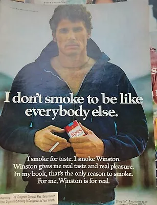 Buy 1975 Winston Cigarettes Handsome Man  Hoodie Jeans Smoking Vintage Ad • 9.49£