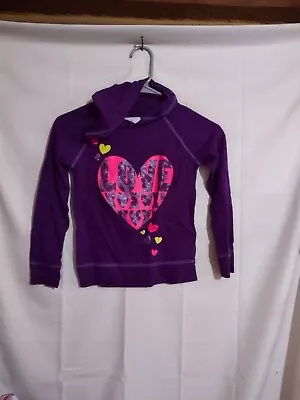 Buy Cute Children's Place Purple Rainbow Heart Love XO Hooded Hoodie Shirt Spring  • 8.03£