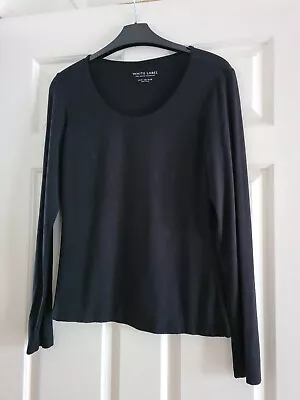Buy The White Company Ultimate Double Layer T-Shirt Black Size 10 Long Sleeves • 14.99£