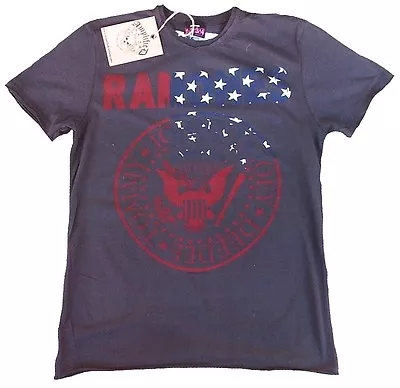 Buy Amplified Ramones USA Flag Logo Hey Ho Let's Go Rock Star Vintage T-SHIRT S 46 • 39.42£