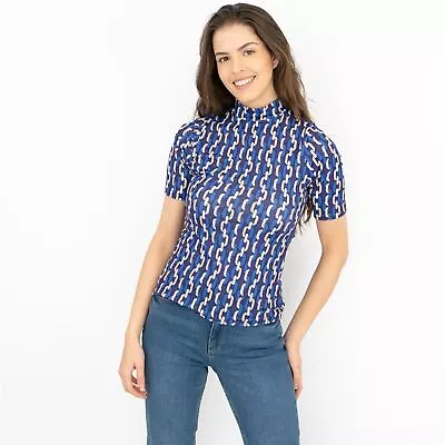 Buy Karen Millen Womens T-Shirt Purple Summer Holiday Workwear Short Sleeve Relaxed • 16.95£