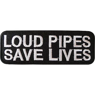 Buy Loud Pipes Save Lives Biker Iron On Patch Sew On Bag Badge Motorcycle Motorbike • 2.79£