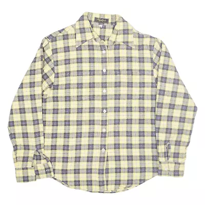 Buy HOPKINS Flannel Shirt Yellow Check Long Sleeve Womens M • 12.99£